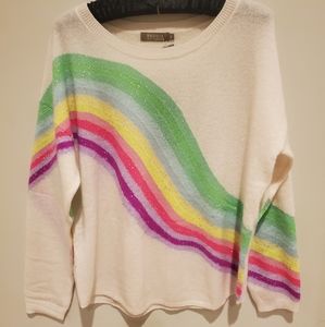 NWT Brodie Cashmere Rainbow River Cashmere Sweater